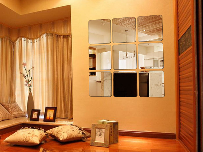 Square Mirror Sticker Self-Adhesive Acrylic Mirror Wall Sticker