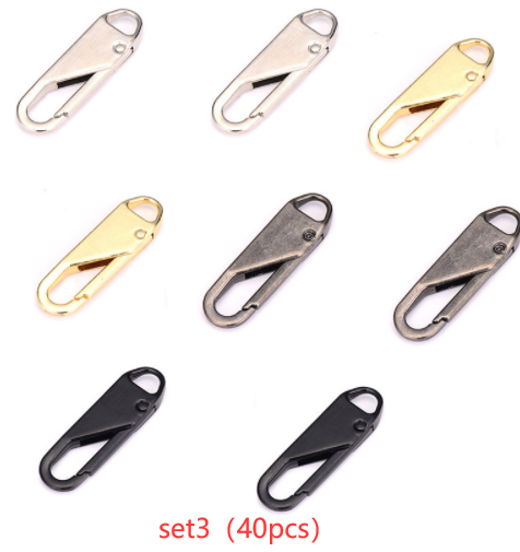 Metal Zipper Replacement Head Detachable Luggage Clothing Free Replacement Of Spring Zipper Buttons