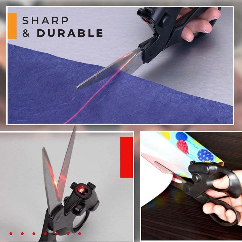 Professional Laser Guided Scissors For Home Crafts Wrapping Gifts Fabric Sewing Cut Straight Fast Scissor Shear